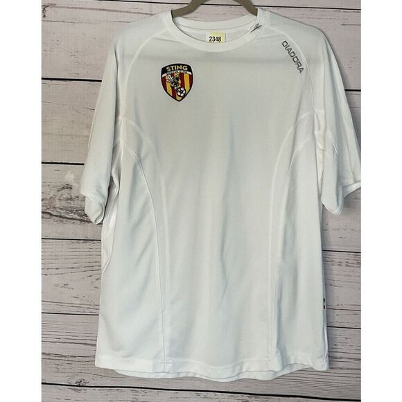 Diadora 10 Jersey Medium M‎ Mens Sting Italy T-Shirt White Soccer Club Menscore - Picture 1 of 15